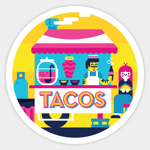 Taco Stand Sticker by Inkbyte Studios